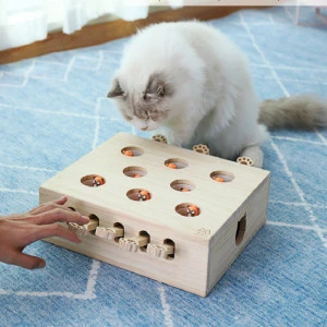 Cat toy wood pet furniture Cute Cat Whack A Mole Game Cat Wooden Toys