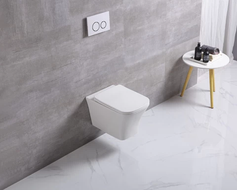 Ceramic Wall Mounted Square Flush Toilet Bathroom WC Sanitary Ware Wall Hung Toilet