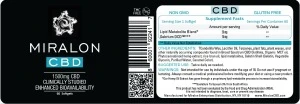 Certified (US Hemp Authority) broad spectrum THC-free MiralonCBD 60ct Softgels (1500mg CBD) Patented Product Contains Sebrium