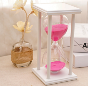 Cheap clear 1 hours big glass hourglass timer