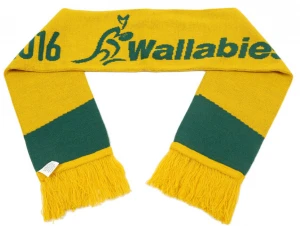 Cheap custom jacquard world cup football soccer acrylic knitted fans scarf