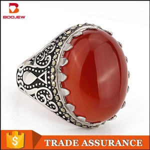 Cheap customized iron ore 925 sterling silver jewelry natural stone ring