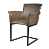 Cheap Price household furniture wholesale industrial style PU leather dining chairs with metal base
