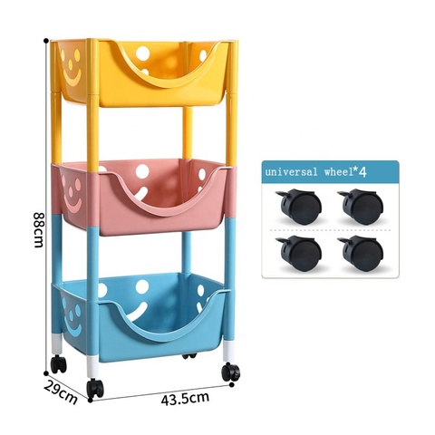 Buy Childrens Toy Storage Rack Kids Shelf With Wheels Plastic Shelves ...