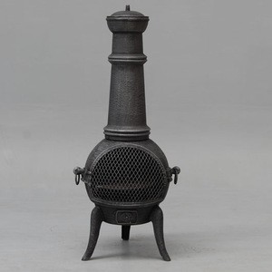 Chimney Heater Cast Iron Wood Outdoor Black Fire Painting