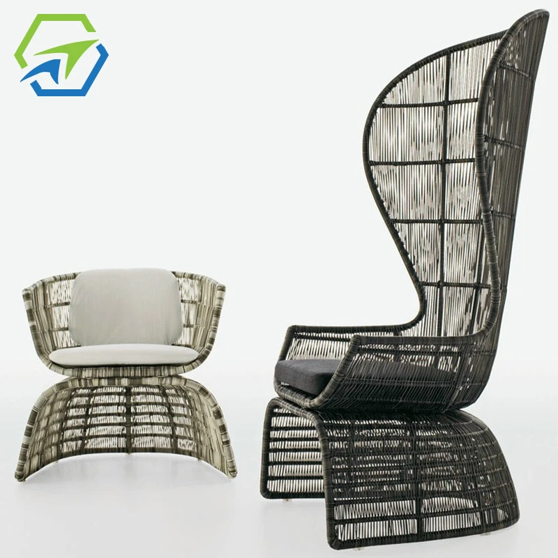 China Manufacturer Patio Resort Hotel High Back Peacock Chair Rattan/Wicker Outdoor Furniture Wicker Garden
