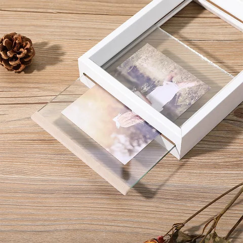 China Wholesale 3x5 5x7 6x8 8x10  Double Sided Glass Wall Art  Floating Picture Frame