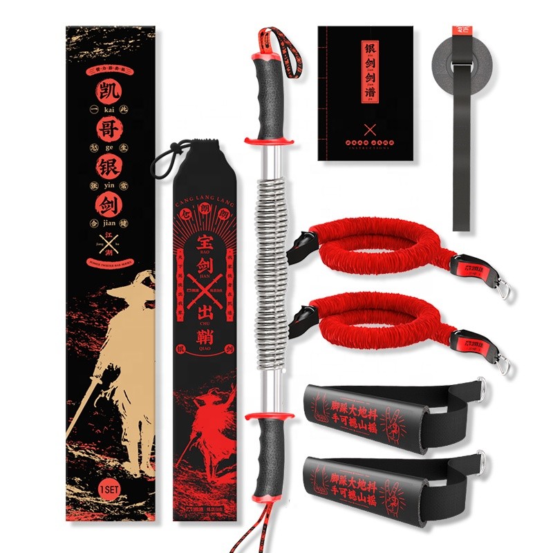 Chinese Kungfu Arm Spring Power Twister Kit with Resistance Bands for Muscle Exercise Strength Wrist Training