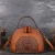 Import Chinese Style Embossed Pattern Vegan Handmade Cowhide Leather Ladies Shoulder Bags Women Handbag from China