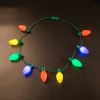 Christmas Halloween led glowing necklace colorful Bulb Christmas Bulb luminous necklace party supplies