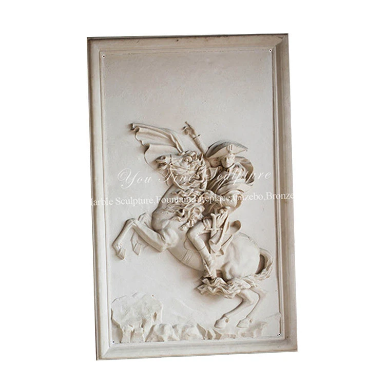 Classic Detailed Carving Stone Marble Famous Figure Relief of Napoleon Wall Sculpture