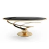 Classic luxury popular spiral tempered glass coffee table