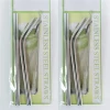 Cleaning Brush 304 Stainless Steel Straight Drinking Straw Sets 20oz Barware Bent Straws 8.5inch Metal Straight Straw