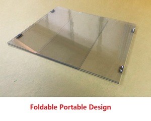 Clear Acrylic Table Shield Sneeze Guard Plastic Protective Freestanding Table Desk Shield divider for Offices Stores Student