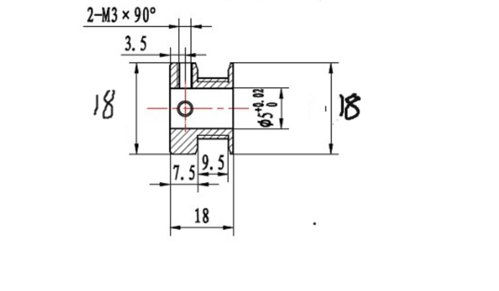 Buy Cnc 2gt20t Gt2 Timing Pulley 20 Teeth Bore Size 5mm 6.35mm 8mm For