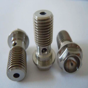 CNC Machining Titanium hex flange bolts for auto parts with drilling