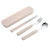 Import Colored Students Cutlery Set Wheat Straw Spoon Chopsticks Fork Set /Travel Camping Flatware Set from China