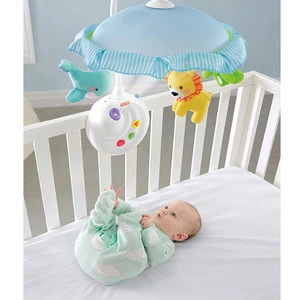 Colorful Precious Infant Musical Mobile Toy Planet 2-in-1 Projection Mobile For Baby