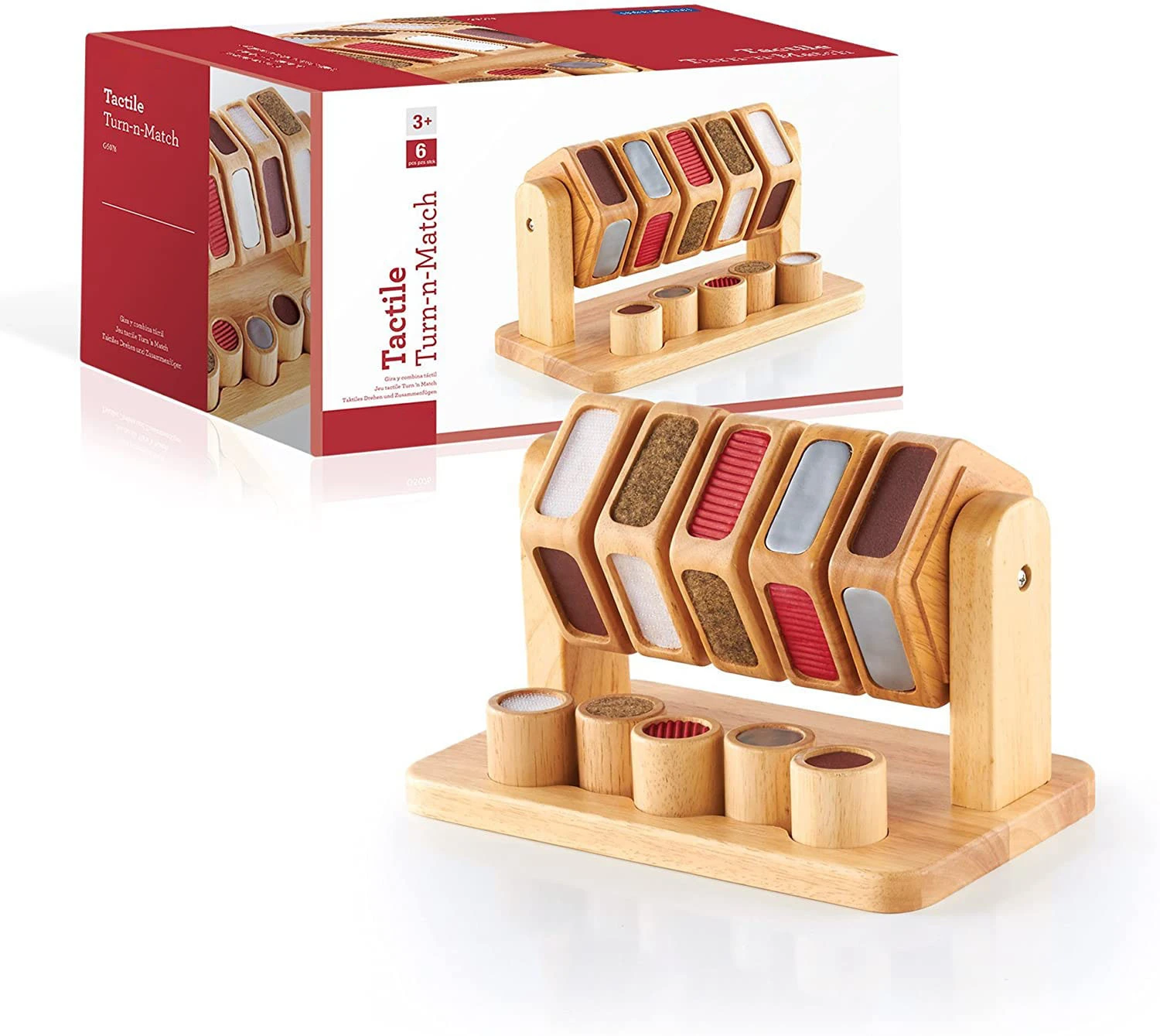 Comfortable New Design Wooden Toys Montessori Teaching Tactile Turn &#x27;N Match Play Set Kids Early Learning Development Toy