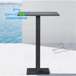 Commercial furniture breakfast bar table High Top Pop wood pedestal table factory Cocktail outdoor bar table(54013E)