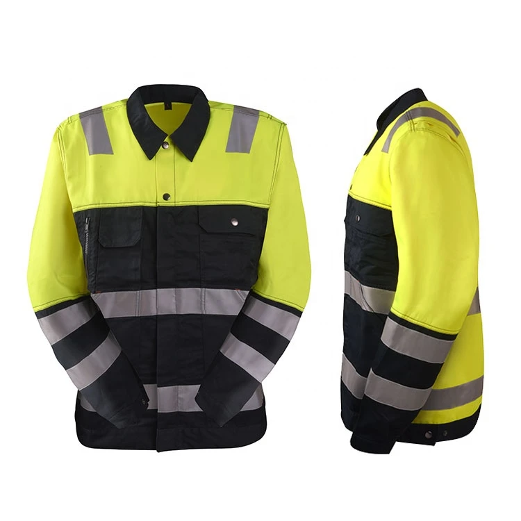 Construction cotton work safety reflective jacket men safety clothing
