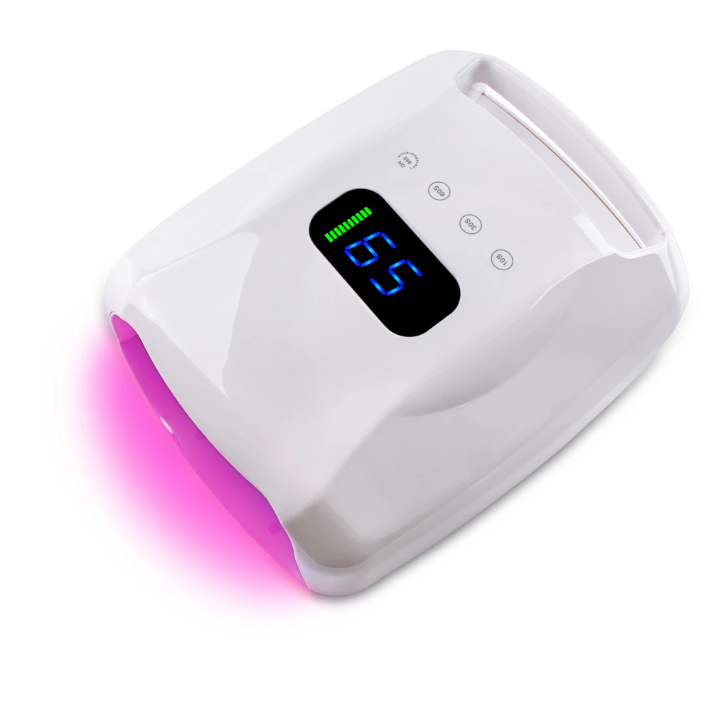 Cool shape New arrival High power Largest Battery Capacity worktime 12 hours cordless  red light 96W uv led nail lamp