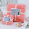 Coral Flush Face Towel Set Absorbent High Quality Coral Plush Towel Baby Children Bath Towel Set Pink Luxury Gift Coral Fleece