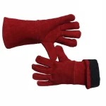 Cow split leather heat resistant welder welding working glove long sleeve 14"
