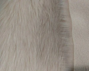 Cream  pink faux fur fabric