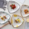 Creative shaped plate Household ceramic Nordic breakfast personalized fruit plate net red western food tableware