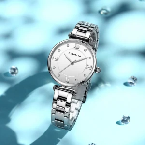 CRRJU 2178 elegant silver women quartz watch low cost steel Strap Waterproof analog display Simple bracelet watch design