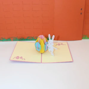 custom egg and rabbit music easter greeting card