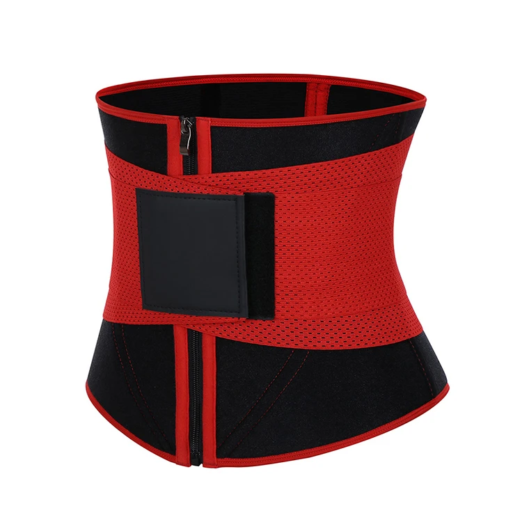 Custom Logo Red Compression Elasticity Belt Women Fitness Slimming Back Support Neoprene Waist Trimmer Belt