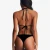 Import custom logo women halter lace-up triangle   solid pattern breast pad bathing suits beachwear swimsuit bikini set from China
