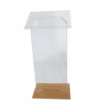 Custom Size Clear Acrylic Glass Speech Podium Church Stage Podiums Luxury Designs Commercial Furniture Rostrum PMMA Rostrums