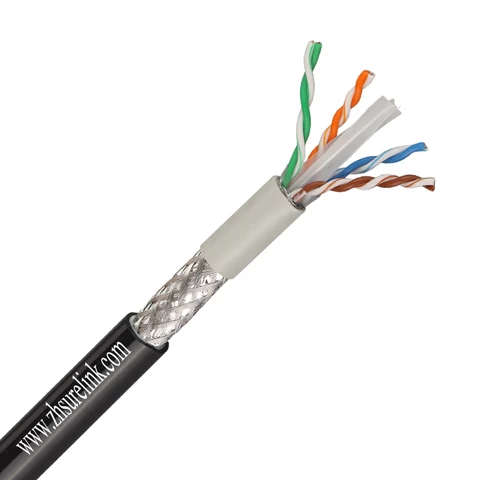 customised 23awg Bare Copper or CCA sftp cat6 lan cable 305m ethernet cable indoor stp sftp cat6 cable
