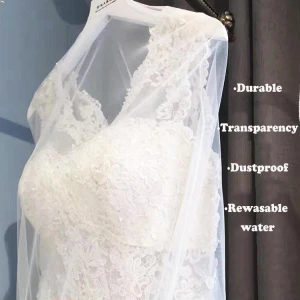 Customizable size Transparent Bridal Gown Storage Garment Cover Bags For Wedding Dress Dust Cover