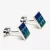 Customized Fashion Accessories Stripe Blue Enamel metal shirt Square Men&#x27;s Cufflinks