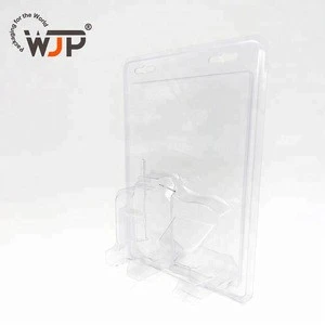 Customized home appliance clear PET blister hinged clamshell packaging with insert paper card