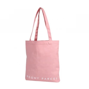 Customized logo pink tote shopping bag canvas bag cotton bag with logo