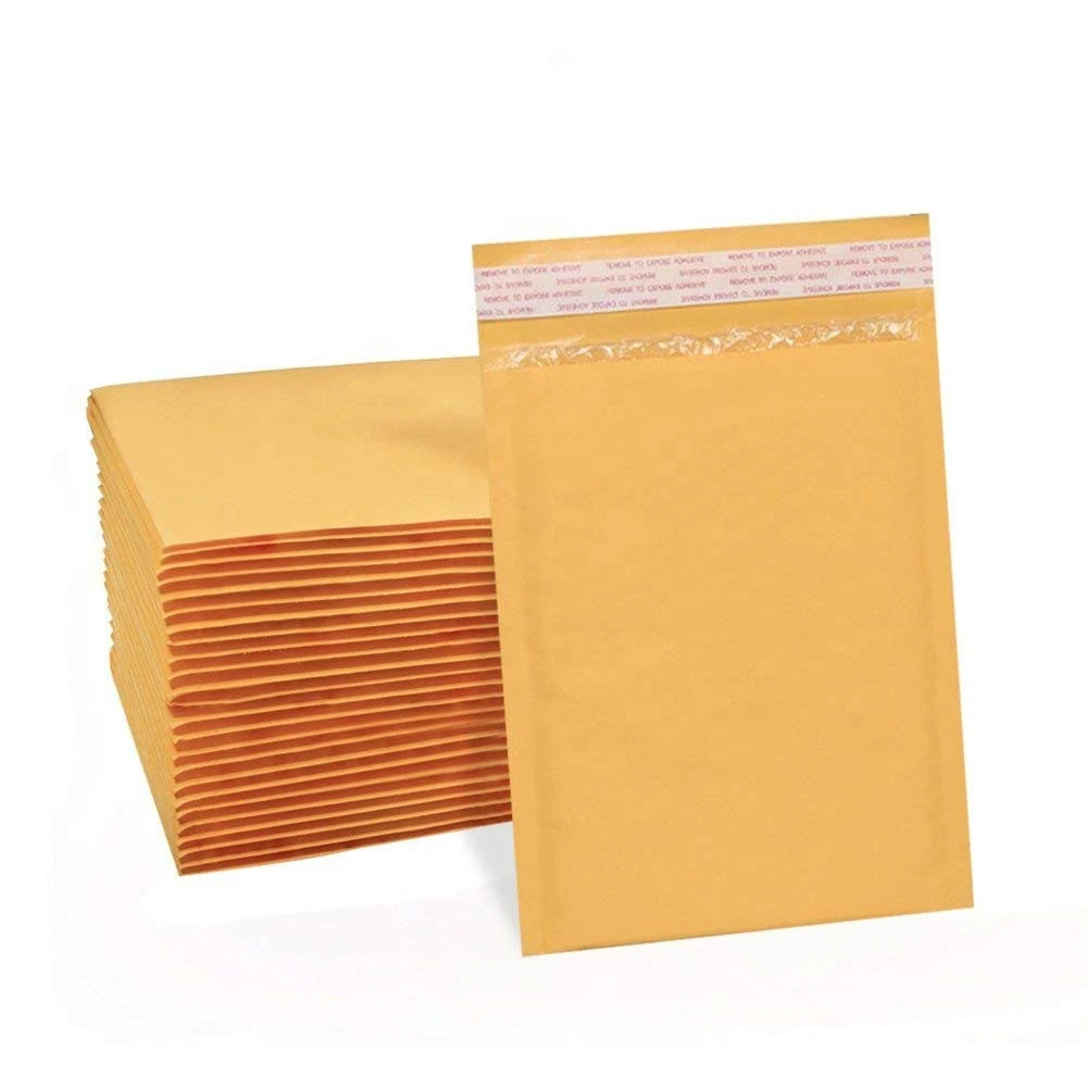 customs logo Kraft Paper Letter Envelope  Cheap Poly Bubble Yellow Kraft shipping bag