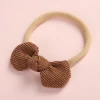 Cute Candy Style Girls Corduroy Hairbands Super Soft Stretchy Bows Nylon Headbands