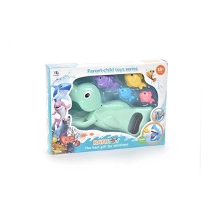 Cute Sea Animal Model Toys Sea Lion Eat Mini Fish Toys Set For Children&#39;s Bath Toys