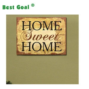 Decorative Wood Wall Hanging Sign Plaque "Home Sweet Home" Brown Gold Home Decor