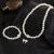 Import Diamond Studded Imitation Pearl Necklace Bracelet Set,Pearl Beads Beaded Necklace Jewelry Set,Fashion Pearl Jewelry Set from China