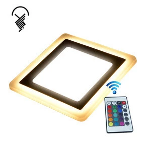 Dimmable 2 years warranty recessed indoor Panel de luz led RGB square led panel light 6+3W
