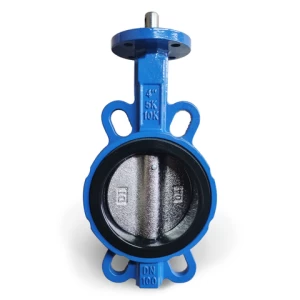 DIN BS JIS ANSI standard 4" DN100 DI disc wafer butterfly valve with handle