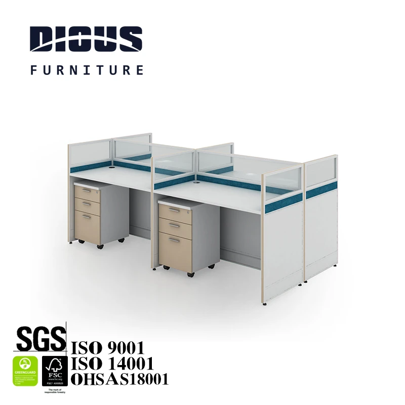 Dious cubicle curved 2, 4, 6 seater office partition desk high quality contemporary screen workstation