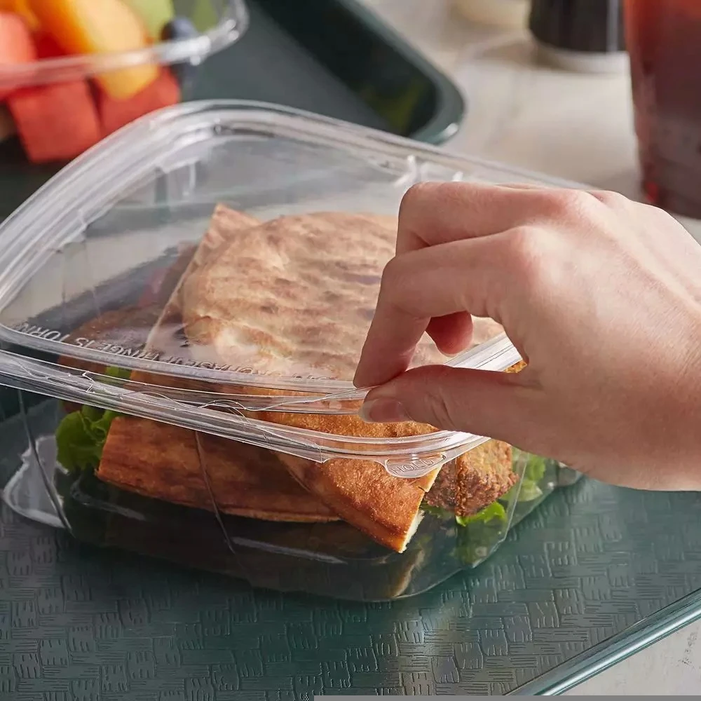 Disposable Clear Tamper-resistant Hinged Fruit Salad Container