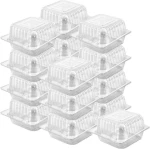 Disposable Transparent Clear Plastic Square Hinged Food Container With Clear Lids For Cake Fruit